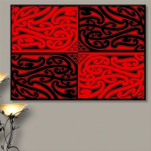 Canvas Art Prints: Nga Hau e Wha Red Canvas Print