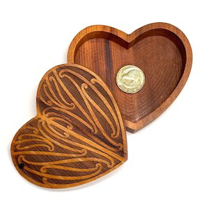 Frontpage Feature: Papa Ngakau - Recycled Rimu Heart Keepsake Box