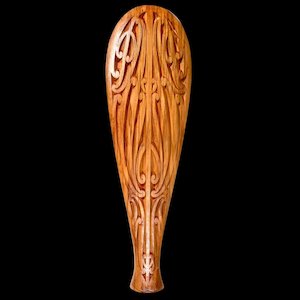 Products: Patu - Kowhaiwhai - Deep V-Carved Native NZ Rimu - 360mm