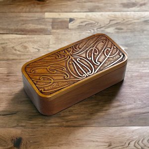 Clearout Collection: Taonga Keepsake Box - Rimu - Kowhaiwhai Lid