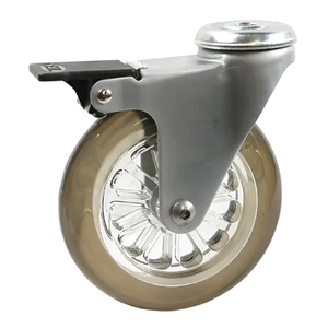 Products: Bolt Hole Castor Brake 100mm Polyurethane 60kg – DCBH100PUBK - Rex Industrial Equipment NZ
