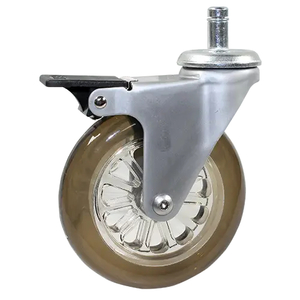 Products: Stem/Circlip Castor Brake 100mm Polyurethane 60kg – DCS100PUBK - Rex Industrial Equipment NZ