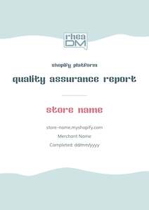 quality assurance report - shopify platform