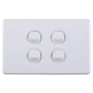 4 Gang Switch White