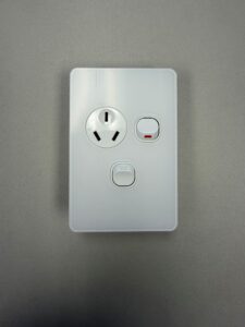 Single Powerpoint Vertical With Extra Switch White