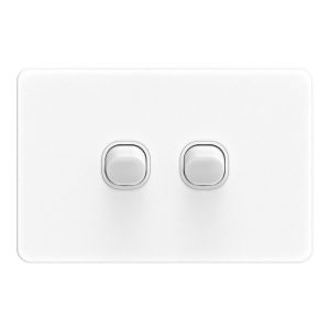 2 Gang Switch White