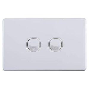 2 Gang Switch White