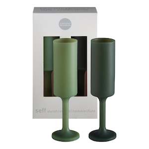 Porter Green: Porter Green | Seff | Silicone Unbreakable Champagne Flutes | Sage + Olive