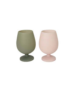 Porter Green | Stemm | Silicone Unbreakable Wine Glasses | Moss + Stone