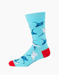 Bamboozld Mens Stingray Bamboo Socks - Seafoam / R7-11