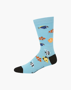 Bamboozld: Bamboozld Mens Aquarium Bamboo Socks - R7-11 / Blue