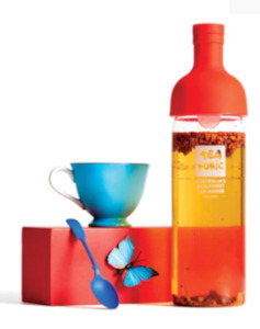 Tea Tonic Glass Wine Bottle Tea Strainer - Red