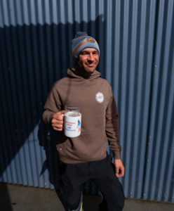 Merch: Can Tab Hoodie - Brown