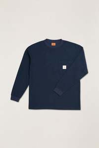 Mens T Shirts: Vintage Pocket Ls Waffle Midnight
