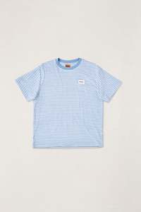 Mens T Shirts: Vintage Terry Stripe Ss T-Shirt Blue