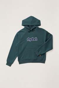 Mens Fleece: Applique Fleece Hood Dark Pine