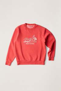 Mens Fleece: C2C Overdyed Crew Vintage Red