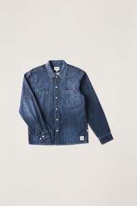 Mens Jackets: Serge Denim Overshirt Washed Indigo