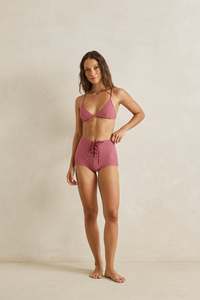 New Swim Arrivals: Lola Check Lace Up Surf Short Plum