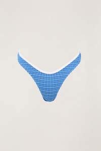 New Swim Arrivals: Lola Check Hi Cut Pant Blue