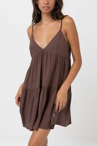 Classic Tiered Mini Dress Chocolate