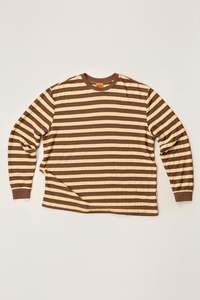 Mens Best Sellers: Textured Stripe Ls T-Shirt Brown