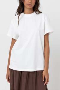 Womens T Shirts: Classic Band Tee White