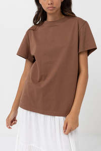 Womens T Shirts: Classic Band Tee Chocolate