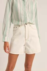 Womens Clothing Sale: Escape Denim Short Cream