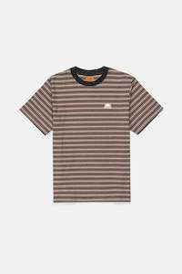 Mens T Shirts: Vintage Stripe Ss T-Shirt Latte