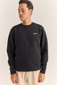 Mens Fleece: Brand Fleece Crew Black
