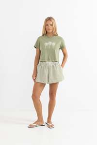 Womens T Shirts: Palms Crop Crew Tee