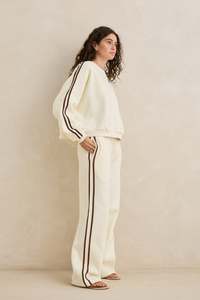 Womens Sale: Contrast Trackpant Cream