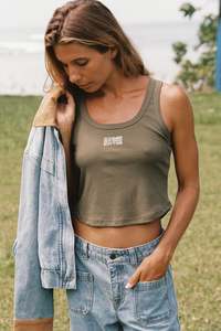 Womens Sale: Annette Rib Tank Basil