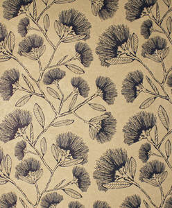 Products: PRINTED KRAFT WRAPPING PAPER POHUTUKAWA SKETCH - Ribbon & Blues