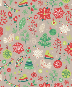 Products: PRINTED GLOSS WRAP PAPER COZY CHRISTMAS CASHMERE - Ribbon & Blues