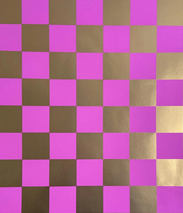 Products: Printed Gloss Wrap Paper Golden Checkers Pink