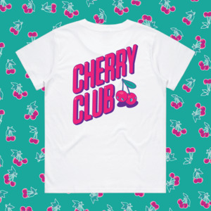 Cherry Club Female's White Box Tee - Rice Rice Baby
