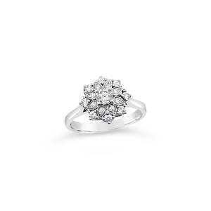 White Gold Diamond Star Cluster Ring