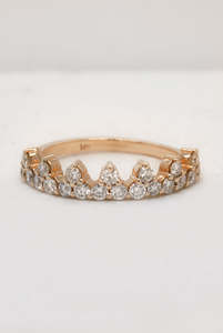 Rings: Yellow Gold Diamond 'Tiara' Ring