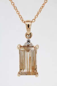 Rutilated Quartz Pendant and Chain