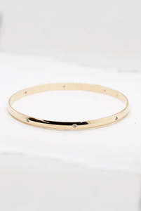 Bangles And Bracelets: 9ct Yellow Gold and Diamond Bangle