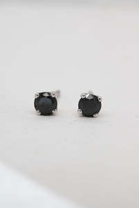 Earrings: Black Diamond Stud Earrings