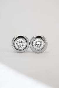 Diamonds: White Gold Bezel Set Diamond Studs