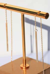 Earrings: Yellow Gold Thread Earrings