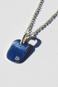 Necklaces And Pendants: Sterling Silver Rectangle Disk Pendant