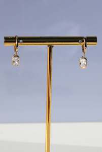 Yellow Gold CZ Huggie Drops