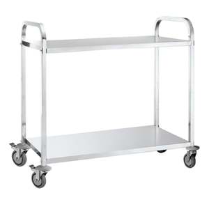950 x 500mm 2 Tier Grade 304 Stainless Service Trolley – Flat Top (STR234) - R&hellip;