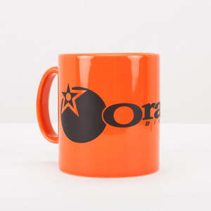 Orange Bikes: Coffee Mug Ceramic Orange Bikes