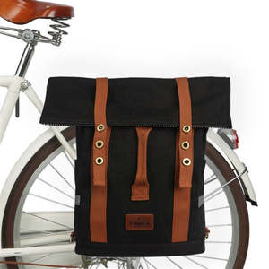Accessories: Bike pannier bag Tourbon Black Canvas leather